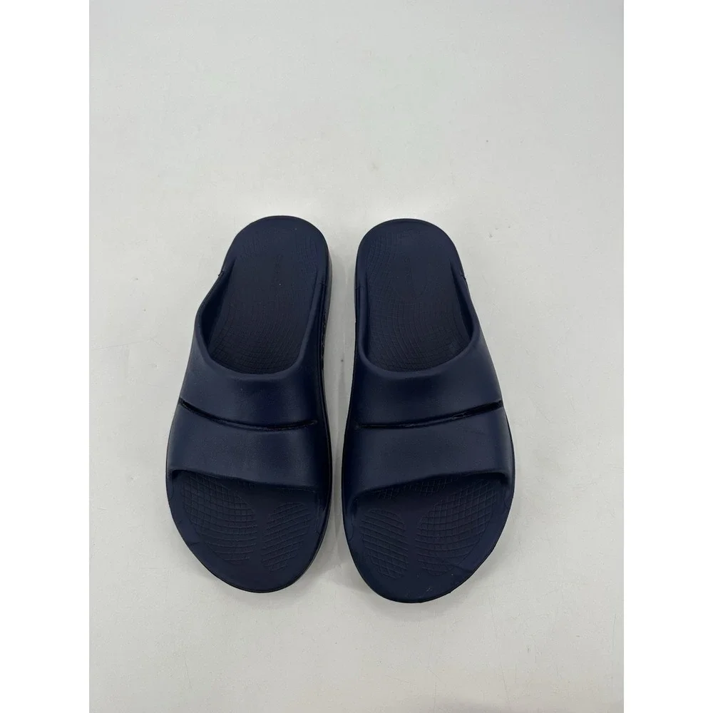 Oofos  Navy‎ Slip On Slides Ooaah Recovery Comfort Sandals Unisex W's 12 M's 10